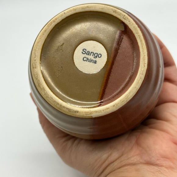 Sango Gold Dust sugar bowl with lid and creamer stoneware - Picture 4 of 6